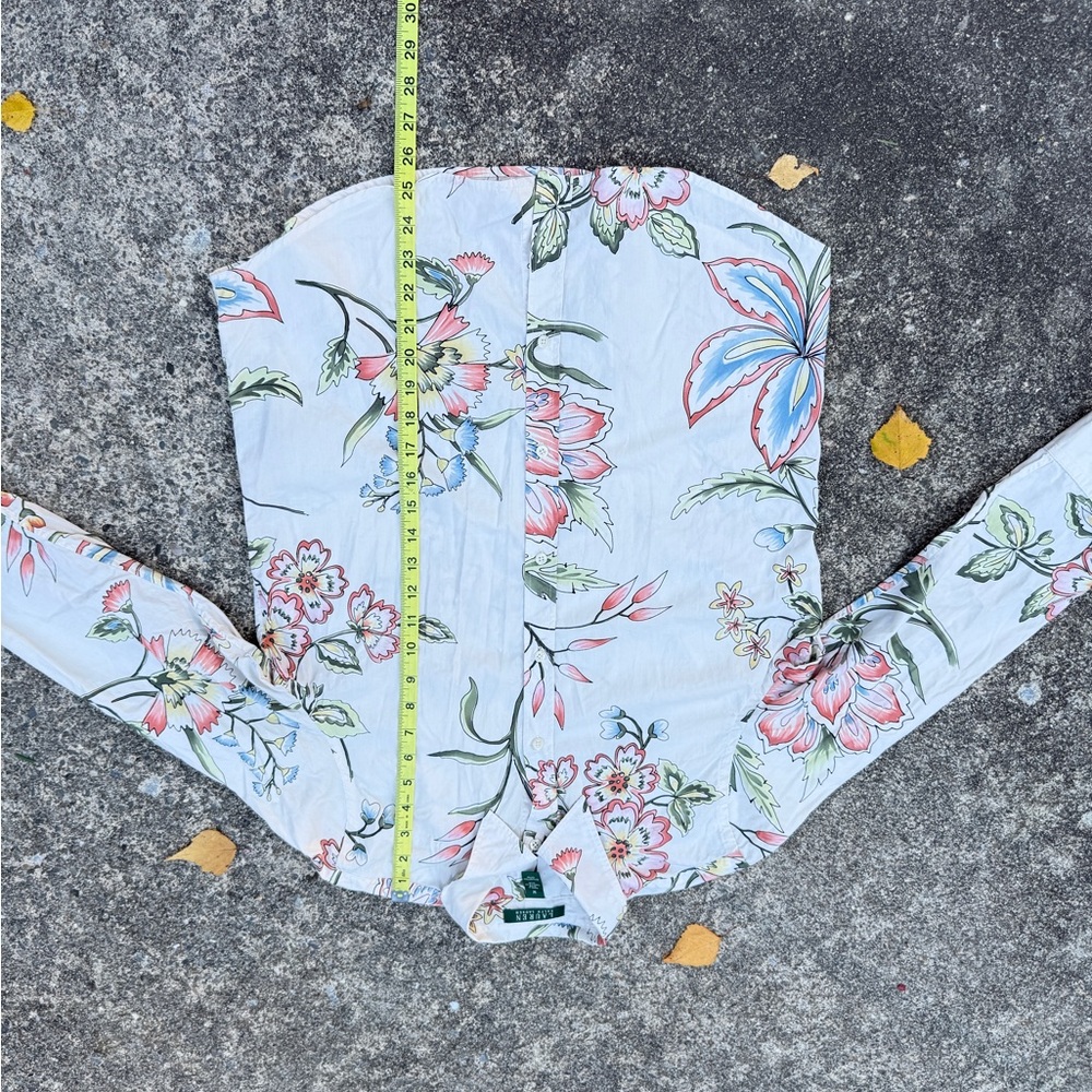 Gorgeous Ralph Lauren Floral cream Casual Shirt size M - Picture 7 of 12
